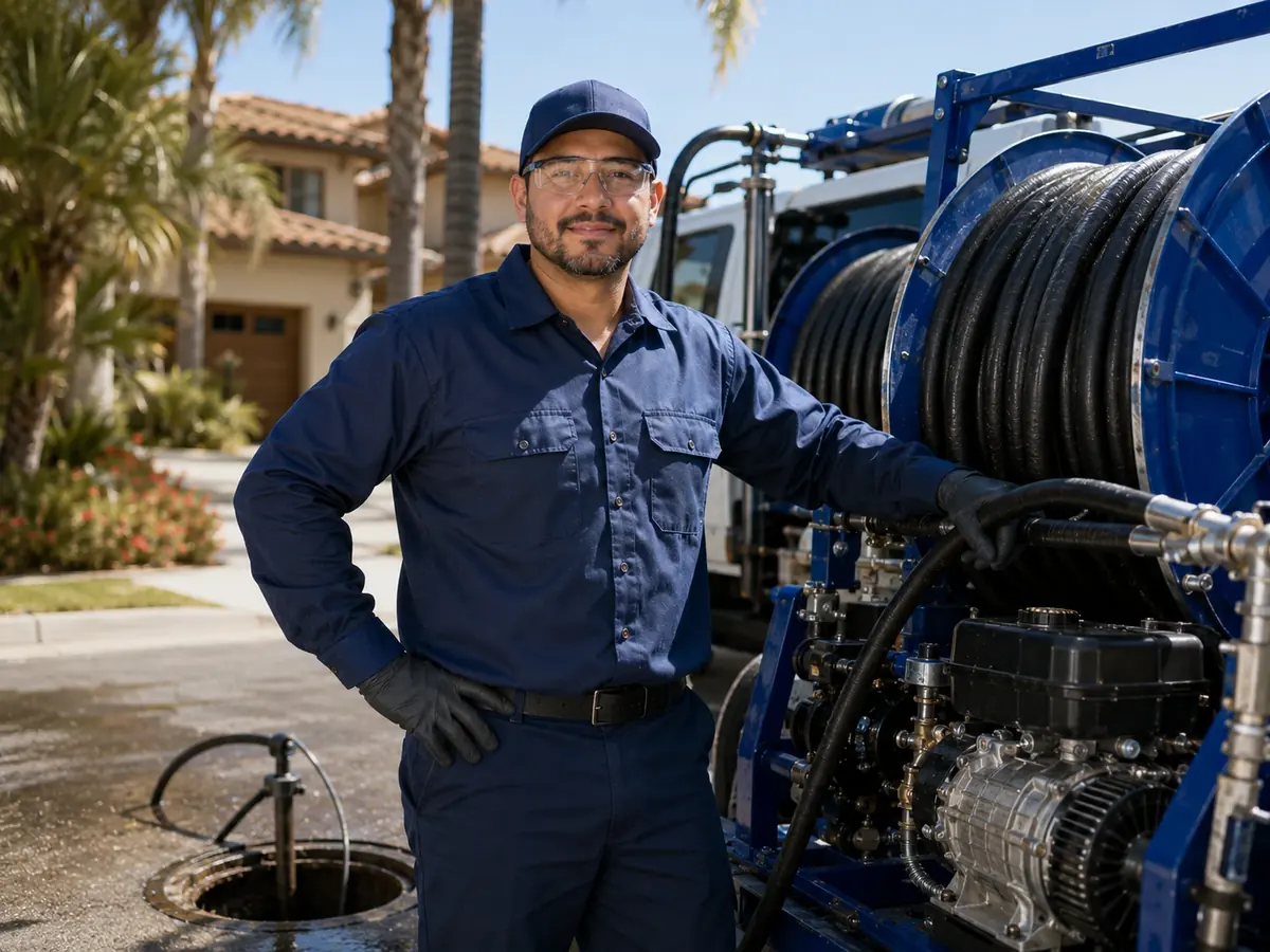 Hydro jet sewer cleaning in Lost Hills