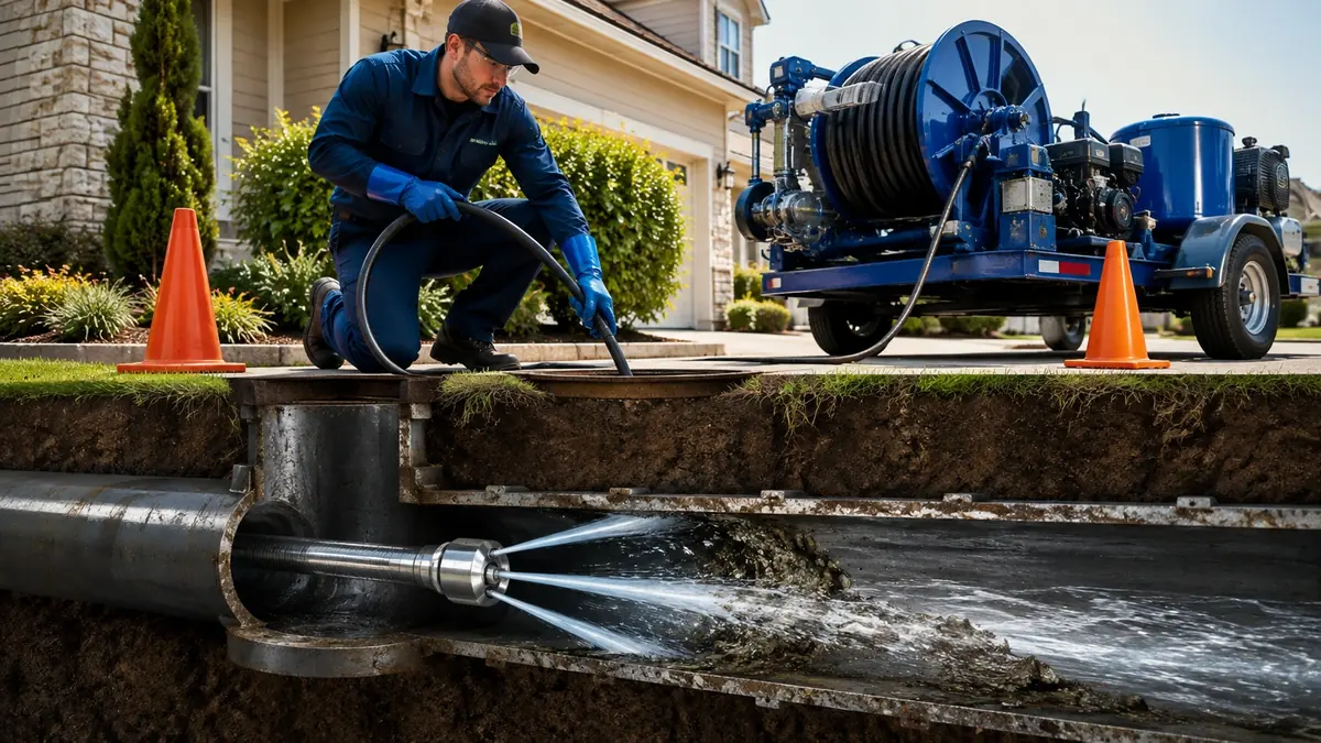 Main Sewer Line Hydro Jet Cleaning in Lost Hills
