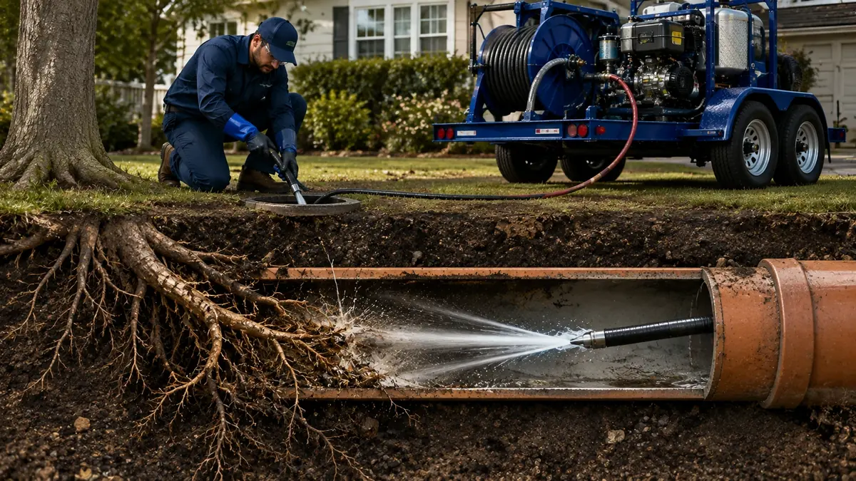 Tree Root Removal with Hydro Jetting in Lost Hills